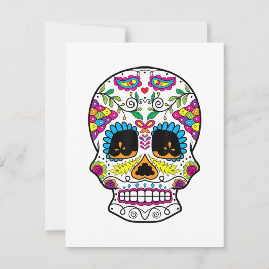 Sugar Skull Day of the Dead Dia de Los Muertos Art Notitiekaartje (Voorkant)