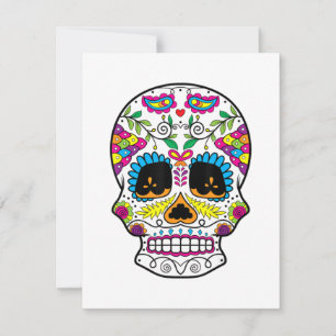 Sugar Skull Day of the Dead Dia de Los Muertos Art Notitiekaartje
