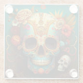 Sugar Skull Day Of The Dead Glazen Onderzetter (Achterkant)