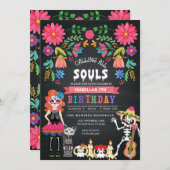 Sugar Skull Day of the Dead Halloween Verjaardag Kaart (Voorkant / Achterkant)