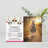 Sugar Skull Day of the Dead Halloween Verjaardag Kaart (Staand voorkant)