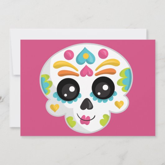 Sugar Skull Day of the Dead Halloween Verjaardag Kaart (Achterkant)