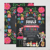 Sugar Skull Day of the Dead Halloween Verjaardag Kaart (Voorkant / Achterkant)