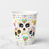 Sugar Skull Day of the Dead Halloween Verjaardag Papieren Bekers (Achterkant)