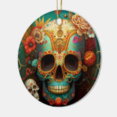 Sugar Skull Day Of The Dead Keramisch Ornament (Links)