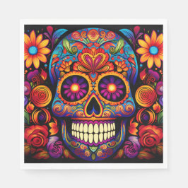 Sugar Skull Day of the Dead Kleurrijk Papier Servet