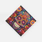 Sugar Skull Day of the Dead Kleurrijk Papier Servet (Hoek)