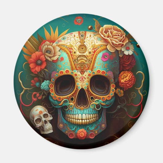 Sugar Skull Day Of The Dead Magneet (Voorkant)