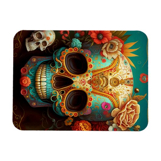Sugar Skull Day Of The Dead Magneet (Horizontaal)
