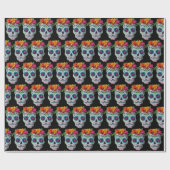 Sugar Skull Day of the Dead Mexican Celebration Cadeaupapier (Vlak)