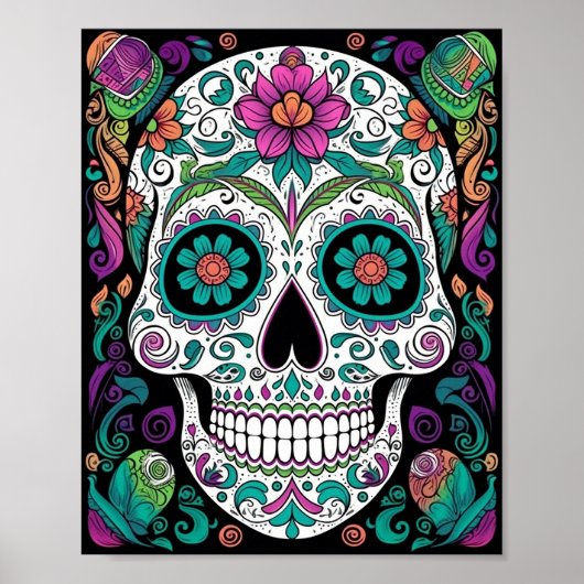 Sugar Skull Day Of The Dead Poster (Voorkant)