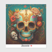 Sugar Skull Day Of The Dead Sticker (Vel)