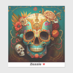 Sugar Skull Day Of The Dead Sticker