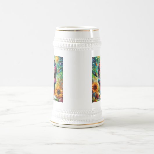 Sugar Skull Day van de dode bloem gepersonaliseerd Bierpul (Center)