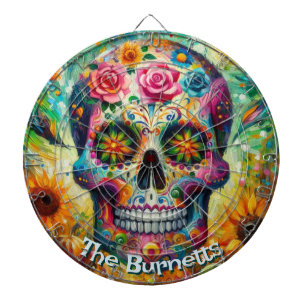 Sugar Skull Day van de dode bloem gepersonaliseerd Dartbord
