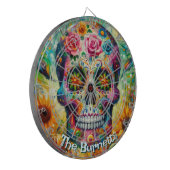 Sugar Skull Day van de dode bloem gepersonaliseerd Dartbord (Voorkant Links)