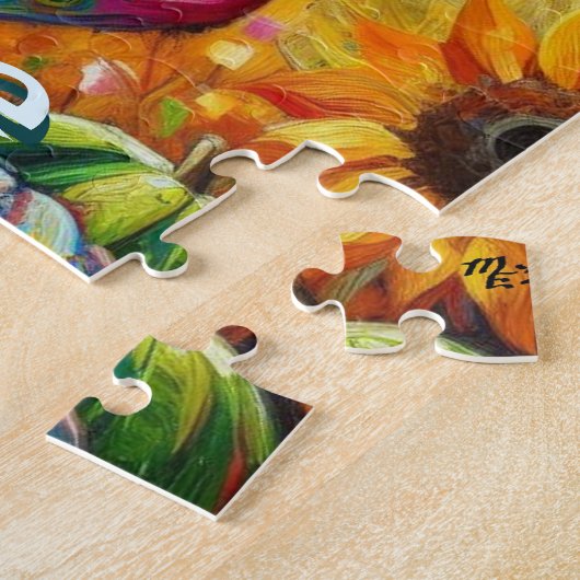 Sugar Skull Day van de dode bloem gepersonaliseerd Legpuzzel (Zijkant)