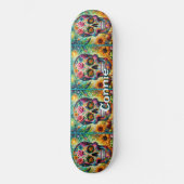 Sugar Skull Day van de dode bloem gepersonaliseerd Persoonlijk Skateboard (Voorkant)