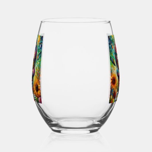 Sugar Skull Day van de dode bloem gepersonaliseerd Wijnglas Zonder Voet (Rechts)