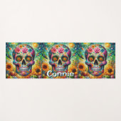 Sugar Skull Day van de dode bloem gepersonaliseerd Yogamat (Voorkant (horizontaal))