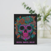 Sugar Skull Day van de Dode Halloween Briefkaart (Staand voorkant)