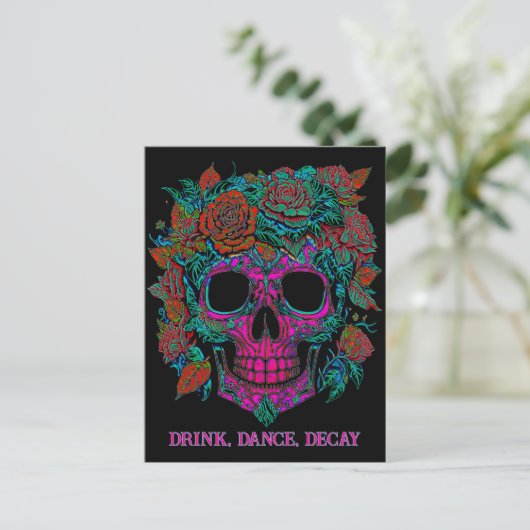 Sugar Skull Day van de Dode Halloween Briefkaart (Staand voorkant)