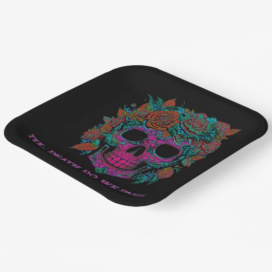 Sugar Skull Day van de Dode Halloween Papieren Bordje (Gebogen)