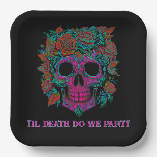 Sugar Skull Day van de Dode Halloween Papieren Bordje