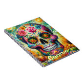 Sugar Skull Day van de doden gepersonaliseerd Notitieboek (Rechterzijde)