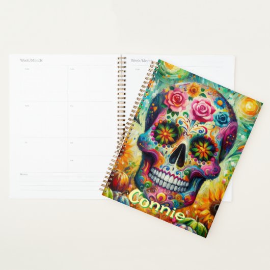 Sugar Skull Day van de doden gepersonaliseerd Planner (Display)