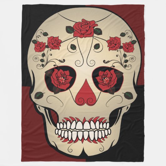 Sugar Skull dekens - Rozen & Lady Bugs (Voorkant)