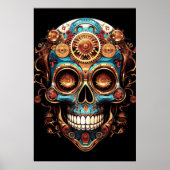 Sugar Skull Designs Cool Guy in a Cool Hat on Wall Poster (Voorkant)