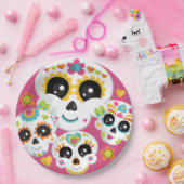 Sugar Skull Dia de La Muerte Halloween Birthday Papieren Bordje (Feest)