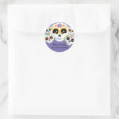 Sugar Skull Dia de La Muerte Halloween Birthday Ronde Sticker (Tas)