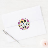 Sugar Skull Dia de La Muerte Halloween Birthday Ronde Sticker (Envelop)