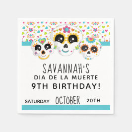 Sugar Skull Dia de La Muerte Halloween Birthday Servet