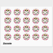 Sugar Skull Dia de La Muerte Halloween Verjaardag  Ronde Sticker (Vel)