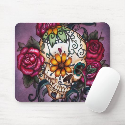 Sugar Skull, Dia de los Muertos #25 Muismat (Met muis)