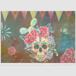 Sugar Skull Dia De Los Muertos Decoupage Paper  Tissuepapier