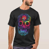 Sugar Skull Dia de Los Muertos Halloween Costume W T-shirt (Voorkant)