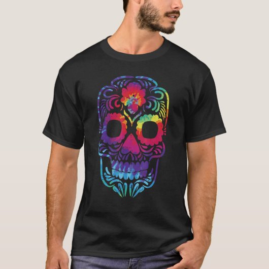 Sugar Skull Dia de Los Muertos Halloween Costume W T-shirt (Voorkant)