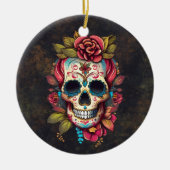 Sugar Skull Dia de los Muertos Keramisch Ornament (Voorkant)