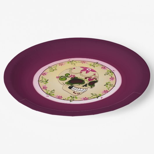 Sugar Skull Día de los Muertos Papieren Bordje (Gekanteld)