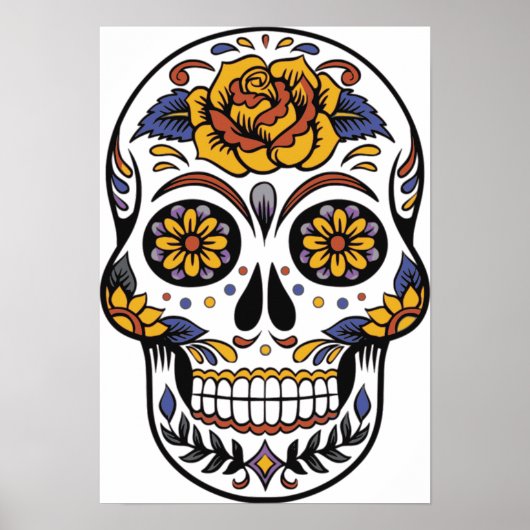 Sugar Skull Dia de Los Muertos Poster (Voorkant)