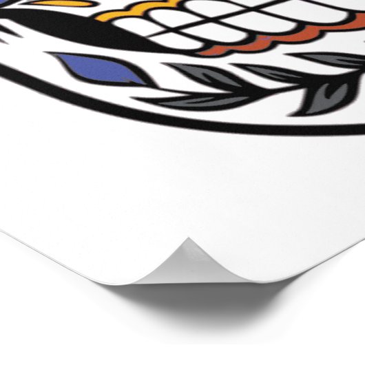 Sugar Skull Dia de Los Muertos Poster (Hoek)