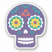Sugar Skull Día de Los Muertos Sticker (Voorkant)