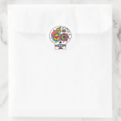 Sugar Skull, Dia de Los Muertos Stickers, wit Ronde Sticker (Tas)