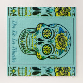 Sugar Skull Dia de Los Muertos Turquoise Legpuzzel (Horizontaal)