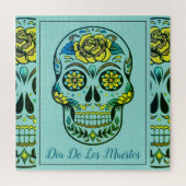 Sugar Skull Dia de Los Muertos Turquoise Legpuzzel (Verticaal)