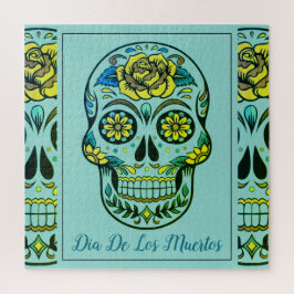 Sugar Skull Dia de Los Muertos Turquoise Legpuzzel